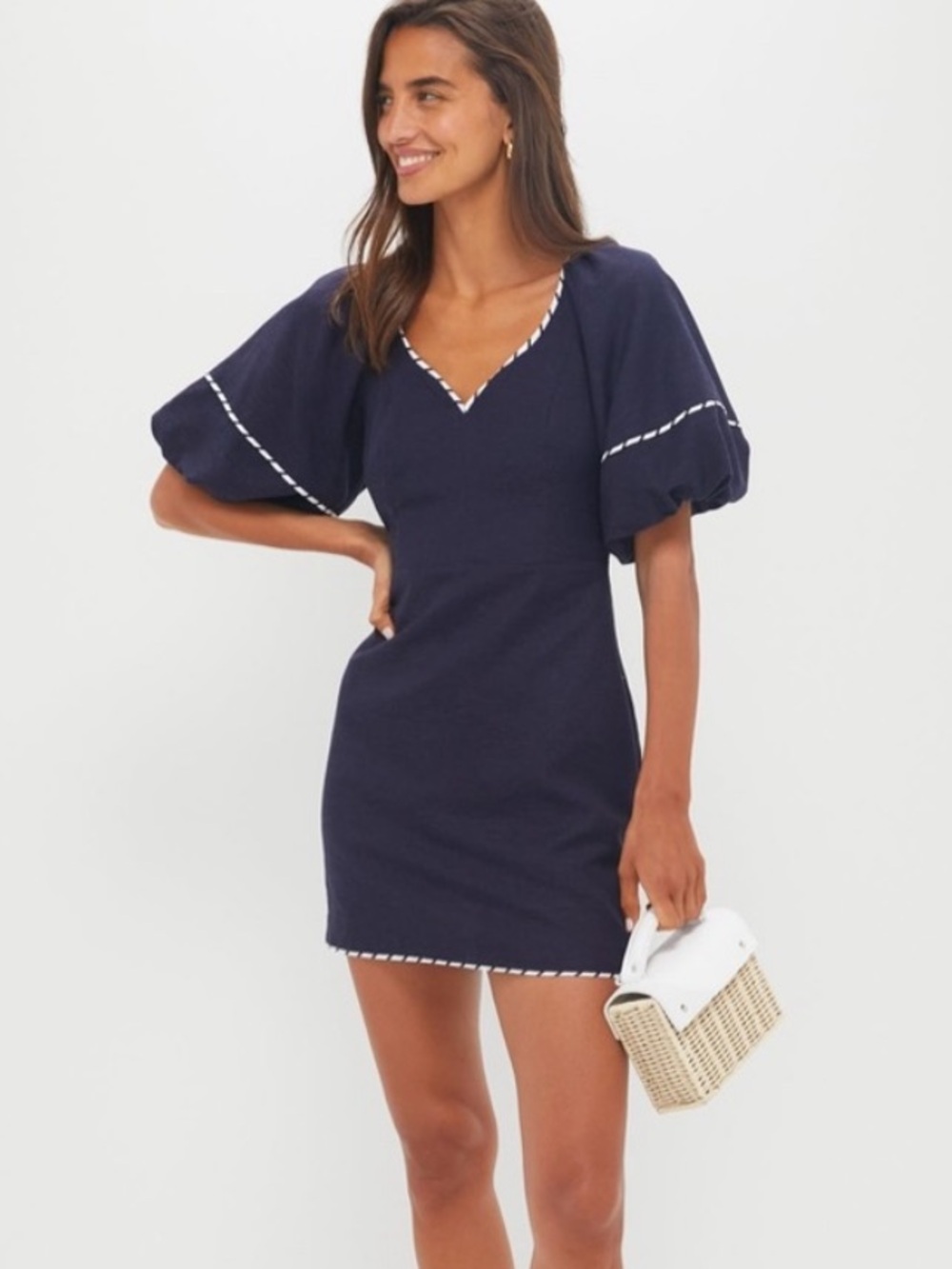 Tuckernuck Navy Mini Dress with Contrast Trim
